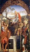 BELLINI, Giovanni Sts Christopher, Jerome and Ludwig of Toulouse oil painting reproduction